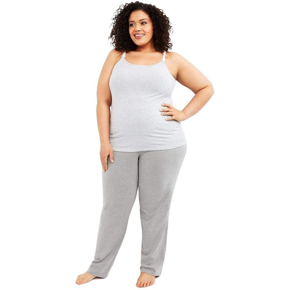 Motherhood Maternity Women's Maternity Full Length Sleep Knit, Grey, Size Medium